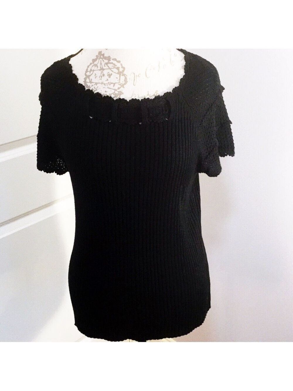 𝅺RQT Black Knit Top Medium
